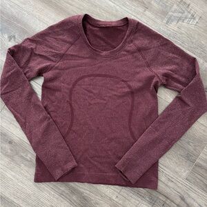 lululemon athletica Long Sleeve Top in Burgundy